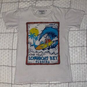 White Kids Surfing Graphic T-Shirt